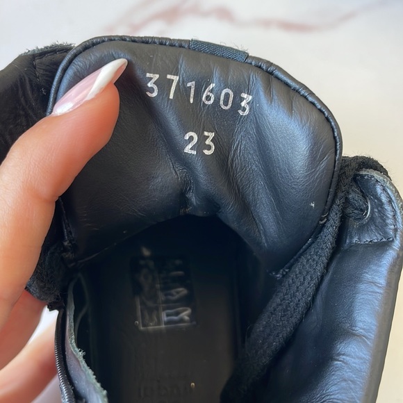 GUCCI baby toddler size 23 black & silver metallic high top sneakers designer - Picture 8 of 10